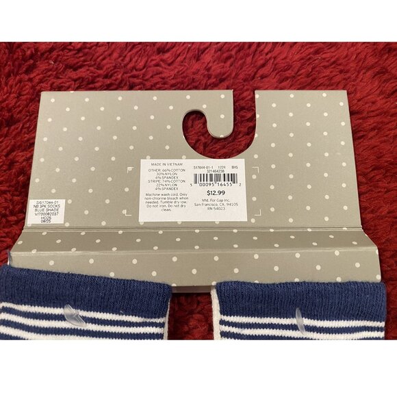 3pk. Baby Gap Teddy Bear Socks - Navy, White, Navy-striped - 12-24 mos. - NWT - Picture 4 of 6